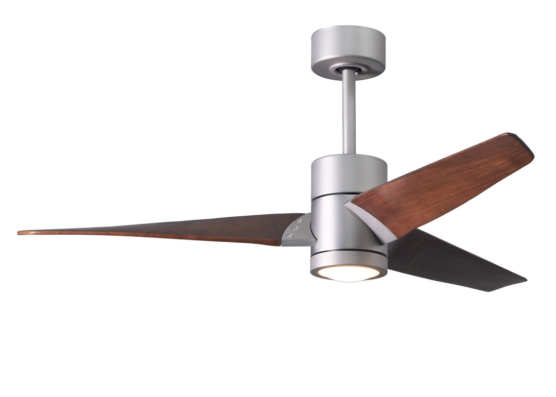 Matthews Fan Company Super Janet SJ-BN-WN-52 Ceiling Fan 52 - Brushed Nickel, Walnut Tone/