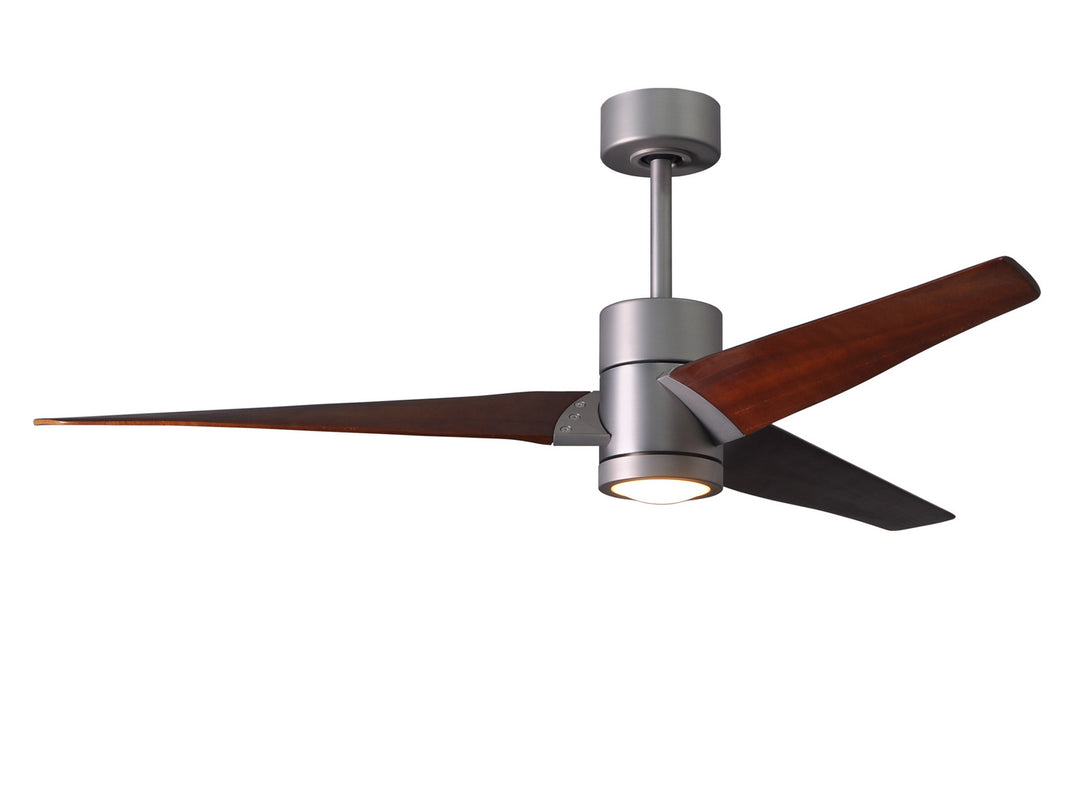 Matthews Fan Company Super Janet SJ-BN-WN-60 Ceiling Fan 60 - Brushed Nickel, Walnut Tone/