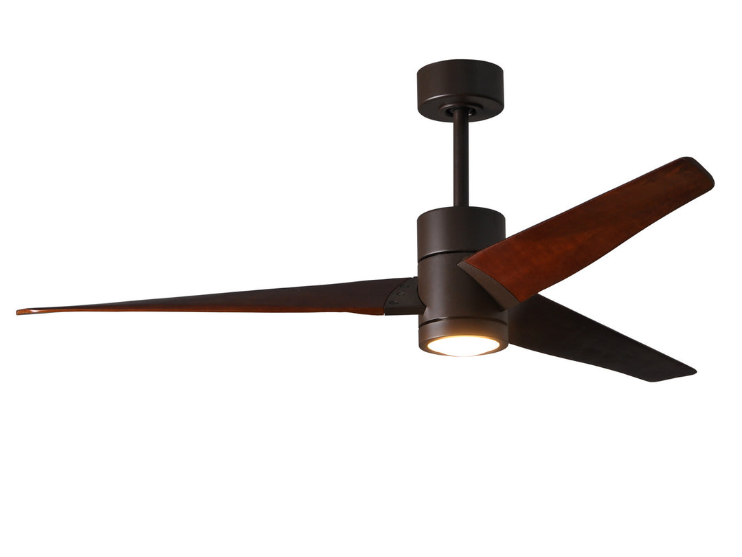 Matthews Fan Company Super Janet SJ-TB-WN-60 Ceiling Fan 60 - Textured Bronze, Walnut Tone/