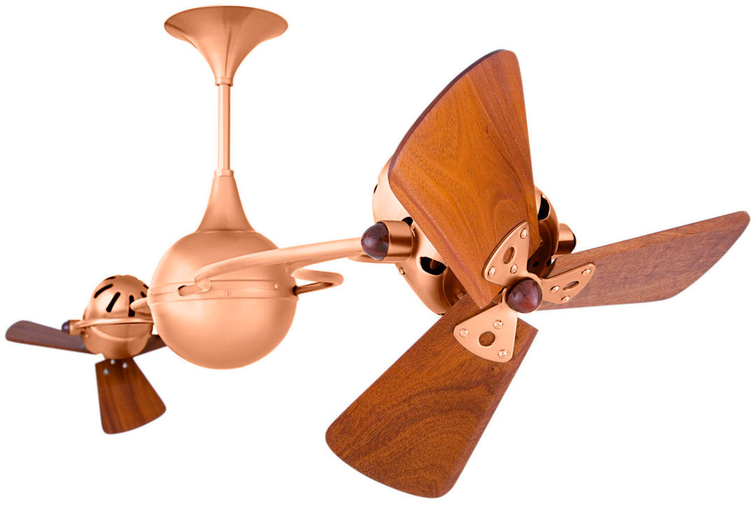 Matthews Fan Company Italo Ventania IV-BRCP-WD Ceiling Fan 16 - Brushed Copper, Mahogany/