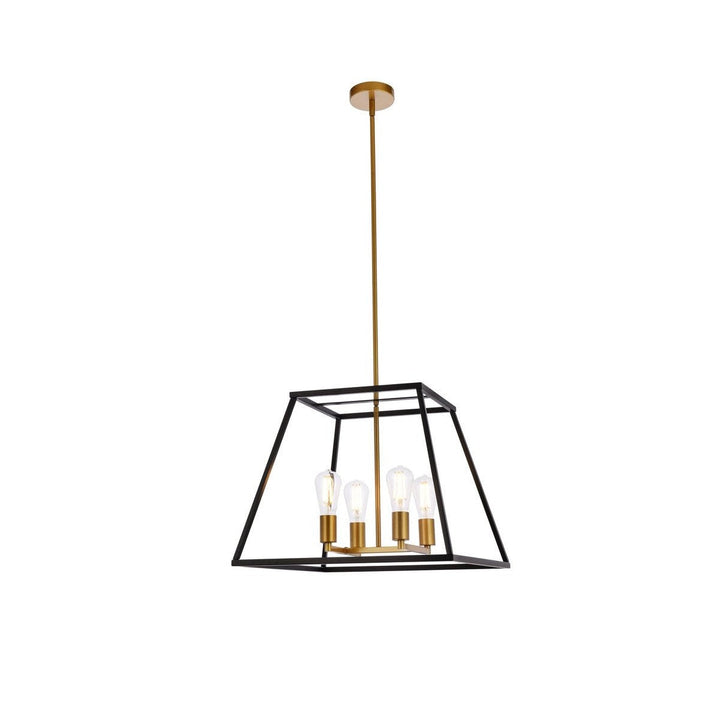 Elegant Declan LD720D20BRK Pendant Light - Black And Brass