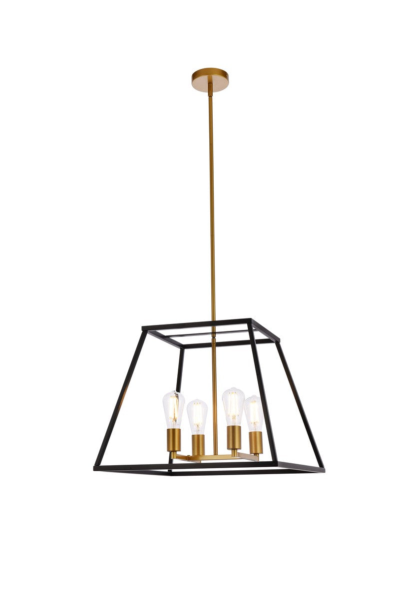 Elegant Declan LD720D20BRK Pendant Light - Black And Brass