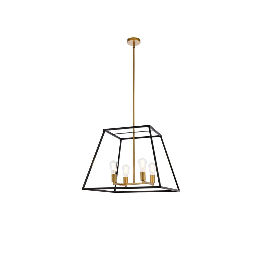 Elegant Declan LD720D24BRK Pendant Light - Black And Brass