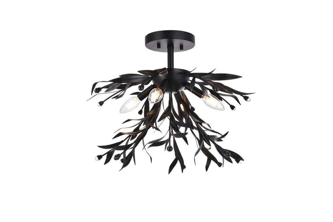 Elegant Priscilla LD810F19BK Ceiling Light - Black