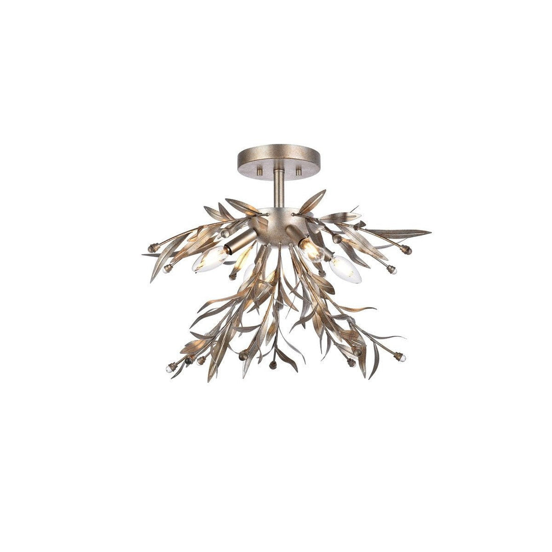 Elegant Priscilla LD810F19SL Ceiling Light - Silver Leaf