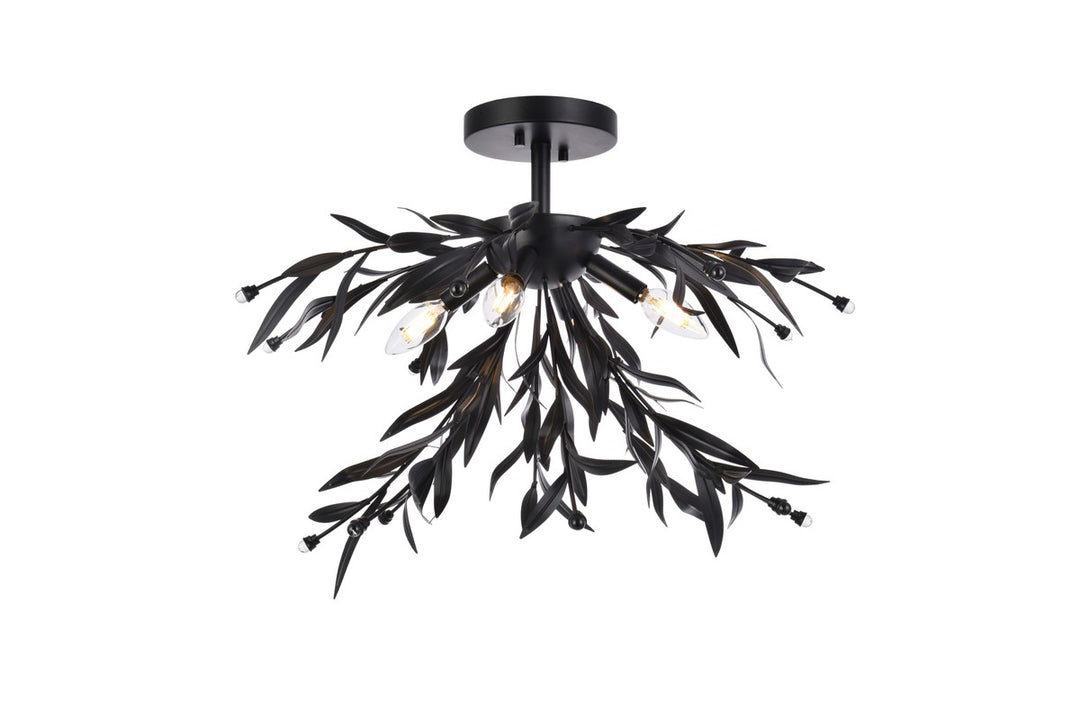 Elegant Priscilla LD810F23BK Ceiling Light - Black