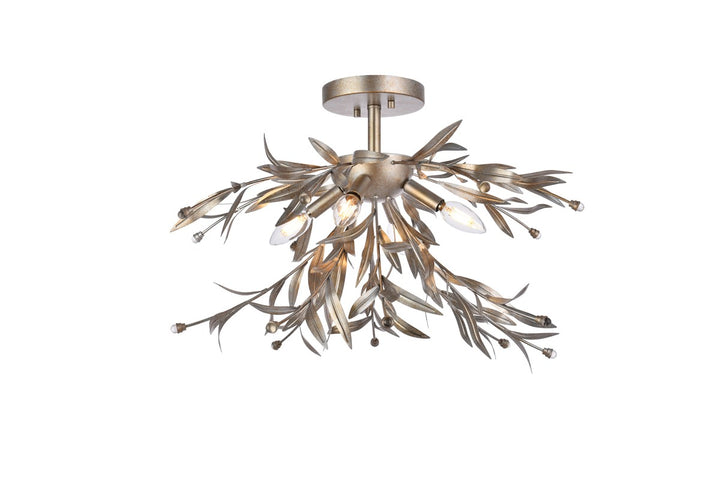 Elegant Priscilla LD810F23SL Ceiling Light - Silver Leaf