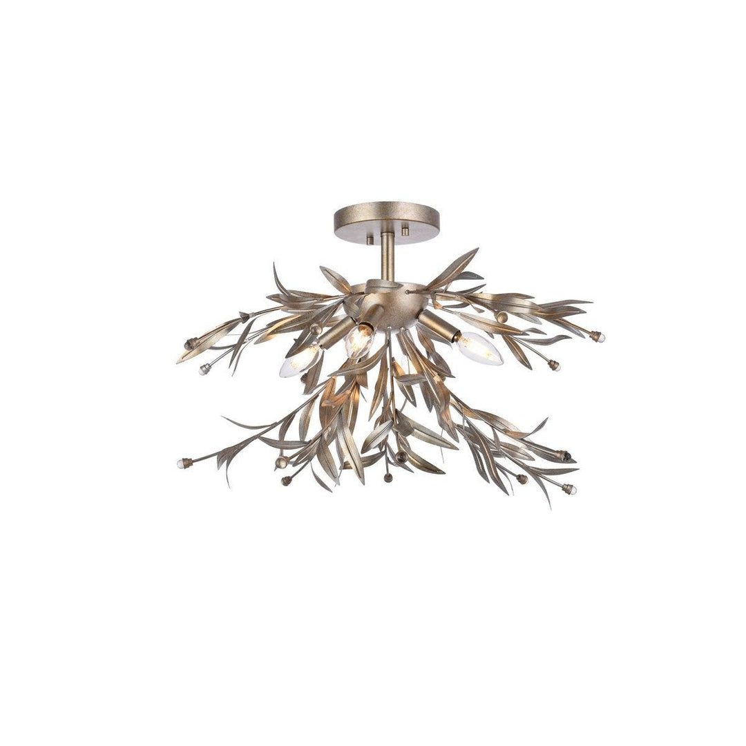 Elegant Priscilla LD810F23SL Ceiling Light - Silver Leaf