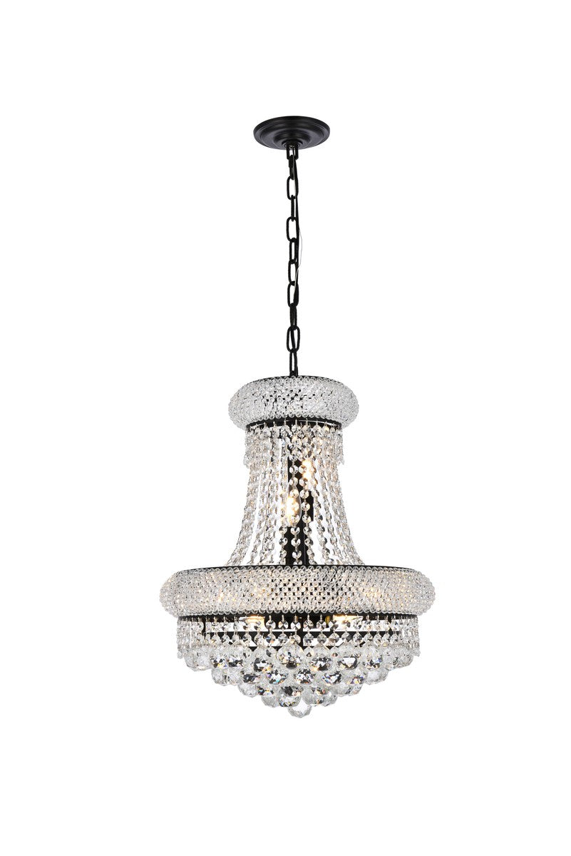 Elegant Primo V1800D16BK/RC Chandelier Light - Black And Clear