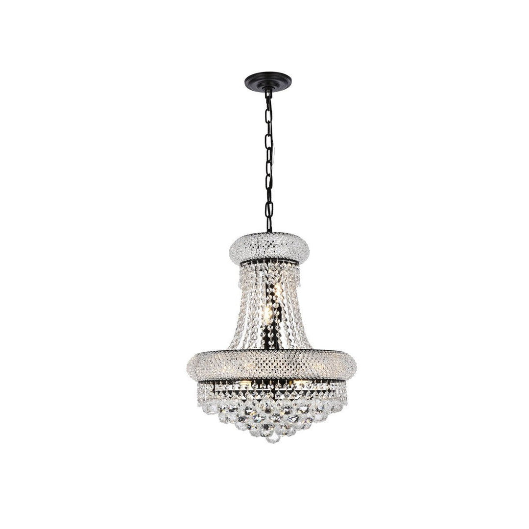 Elegant Primo V1800D16BK/RC Chandelier Light - Black And Clear