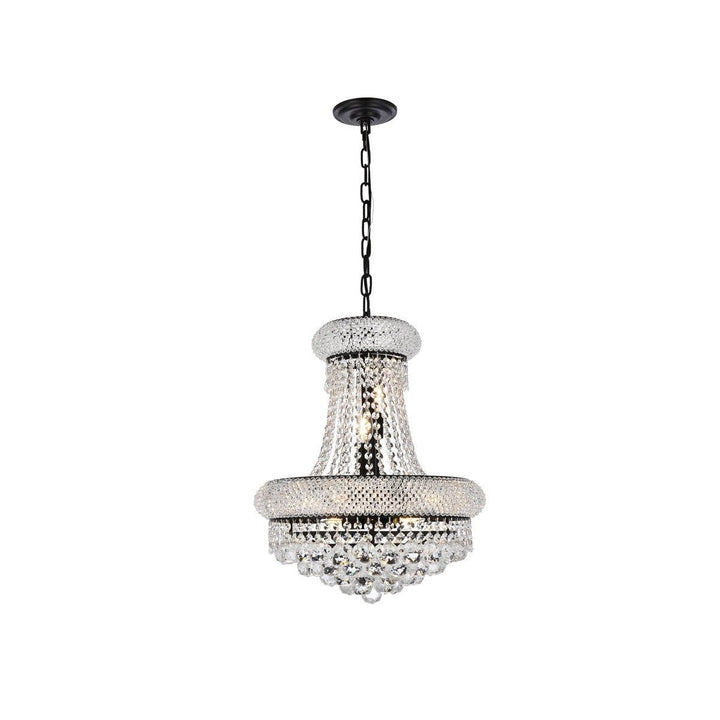 Elegant Primo V1800D16BK/RC Chandelier Light - Black And Clear