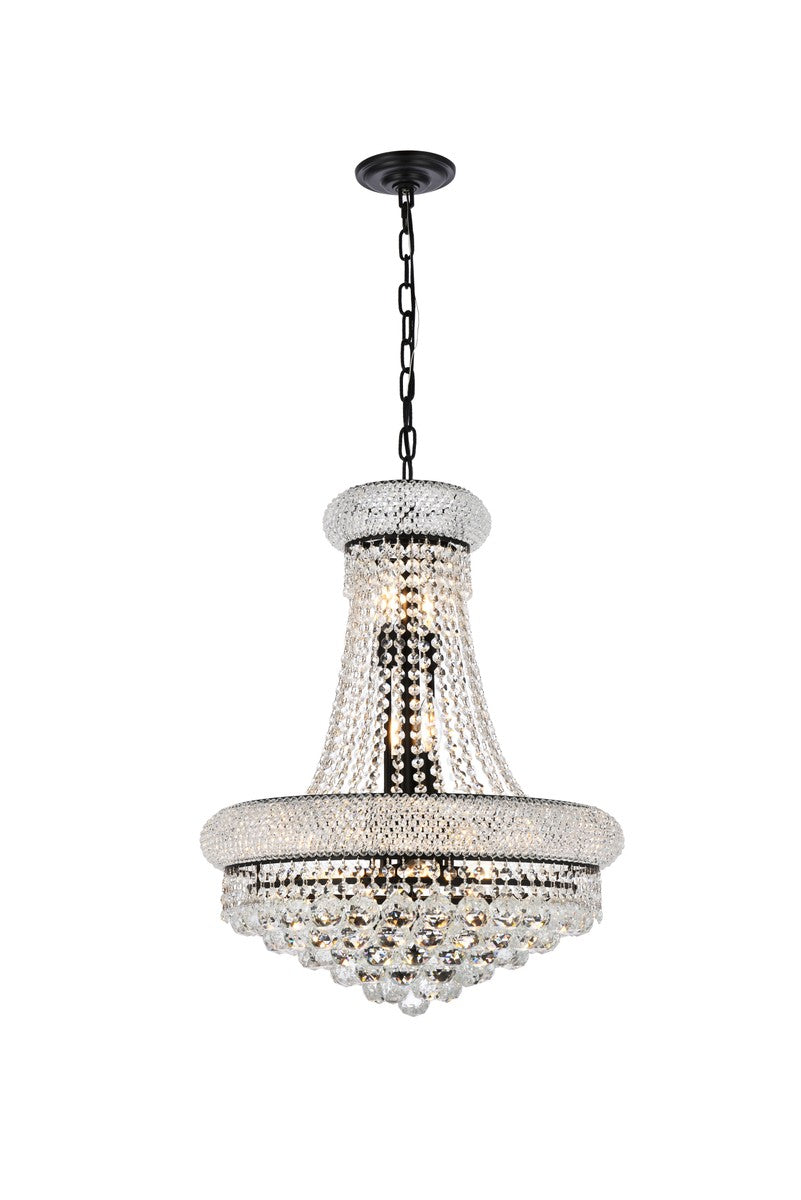 Elegant Primo V1800D20BK/RC Chandelier Light - Black And Clear