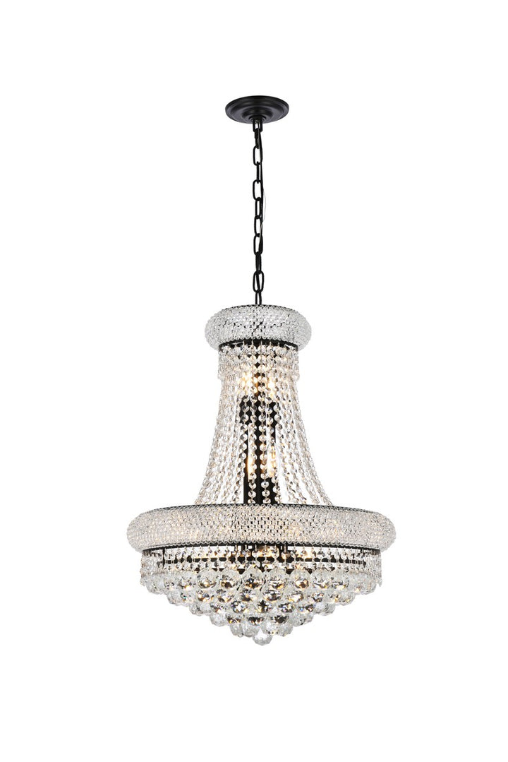 Elegant Primo V1800D20BK/RC Chandelier Light - Black And Clear