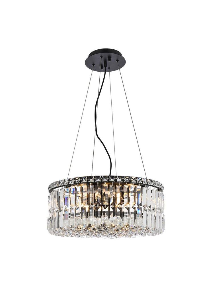 Elegant Maxime V2030D20BK/RC Chandelier Light - Black And Clear