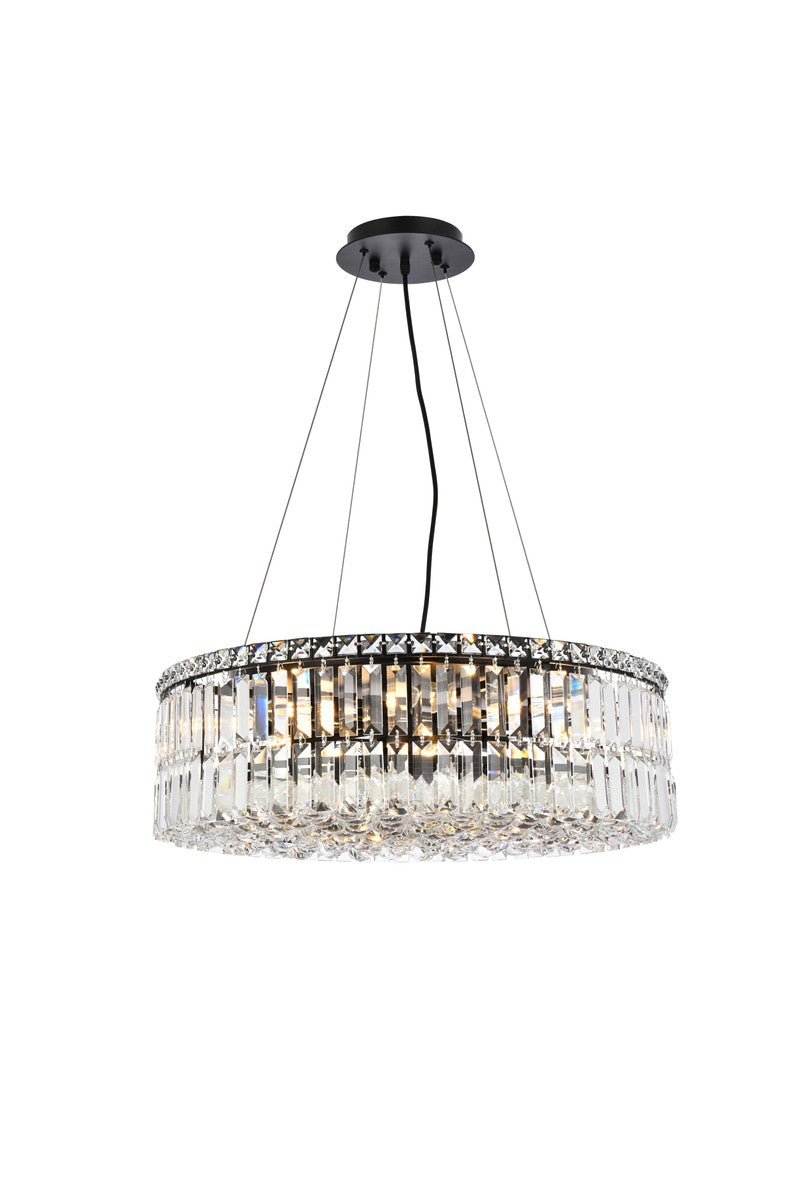 Elegant Maxime V2030D24BK/RC Chandelier Light - Black And Clear