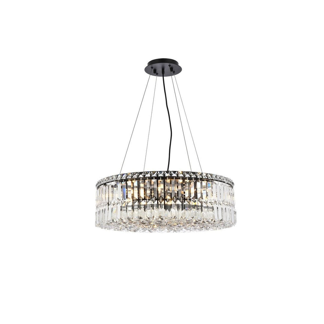 Elegant Maxime V2030D24BK/RC Chandelier Light - Black And Clear