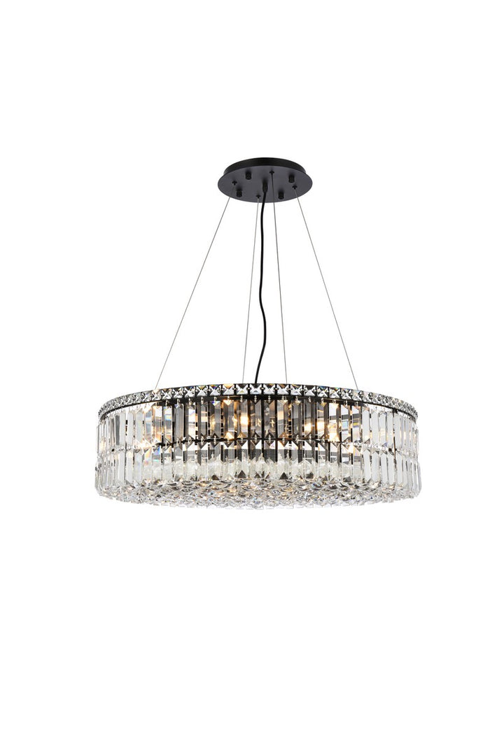 Elegant Maxime V2030D28BK/RC Chandelier Light - Black And Clear