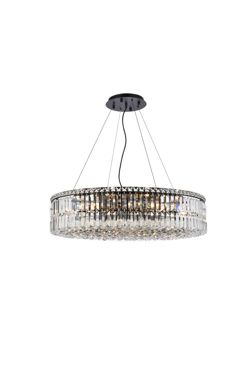 Elegant Maxime V2030D32BK/RC Chandelier Light - Black And Clear