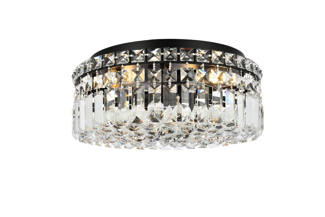 Elegant Maxime V2030F14BK/RC Ceiling Light - Black And Clear