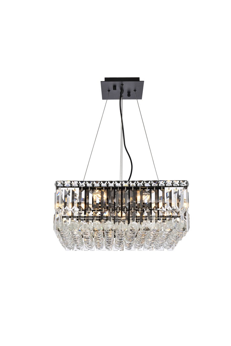 Elegant Maxime V2032D20BK/RC Chandelier Light - Black And Clear