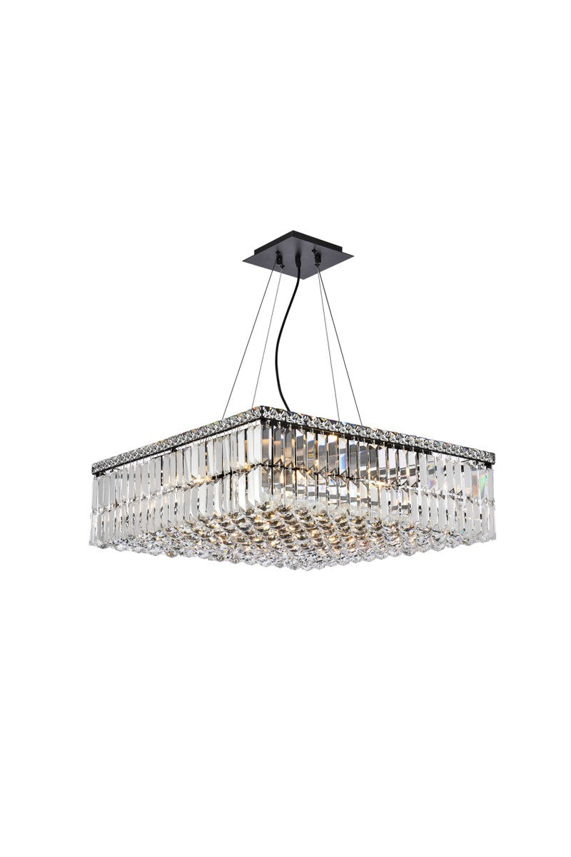 Elegant Maxime V2032D24BK/RC Chandelier Light - Black And Clear