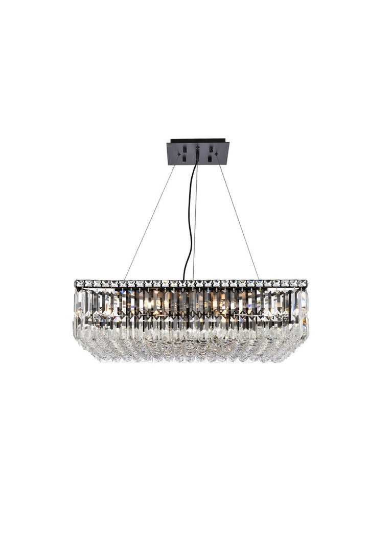 Elegant Maxime V2032D28BK/RC Chandelier Light - Black And Clear