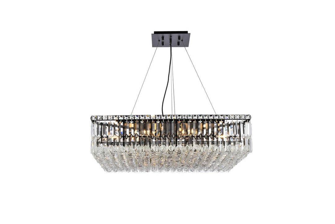 Elegant Maxime V2032D32BK/RC Chandelier Light - Black And Clear