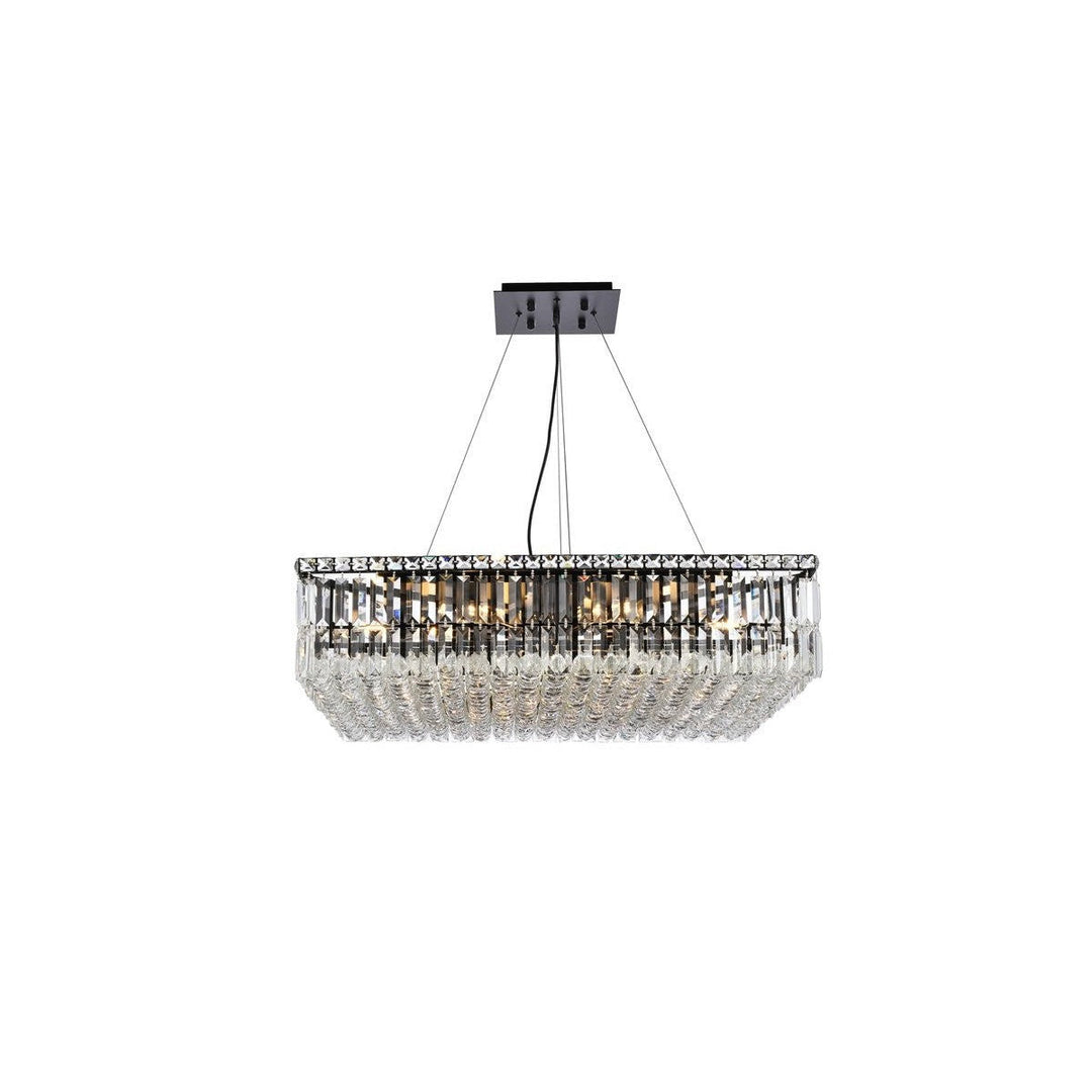 Elegant Maxime V2032D32BK/RC Chandelier Light - Black And Clear