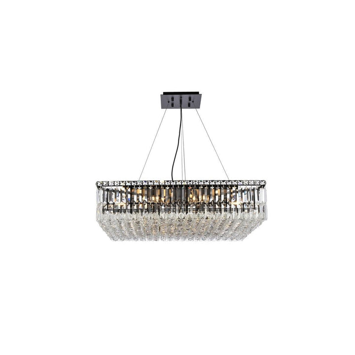 Elegant Maxime V2032D32BK/RC Chandelier Light - Black And Clear