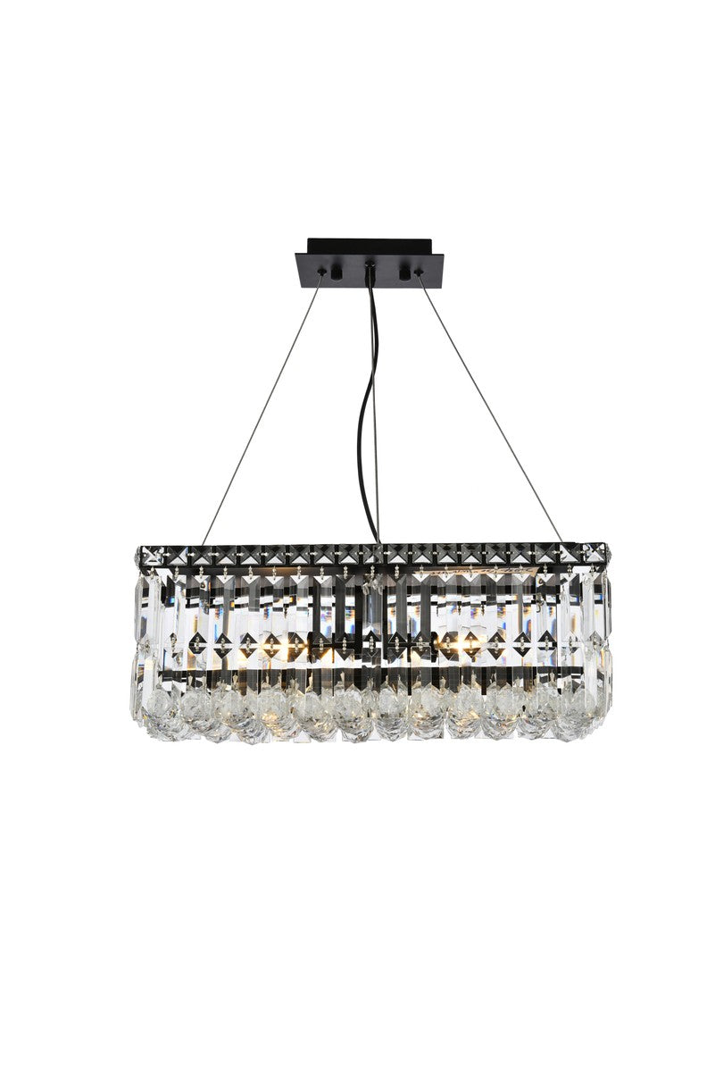 Elegant Maxime V2034D20BK/RC Chandelier Light - Black And Clear