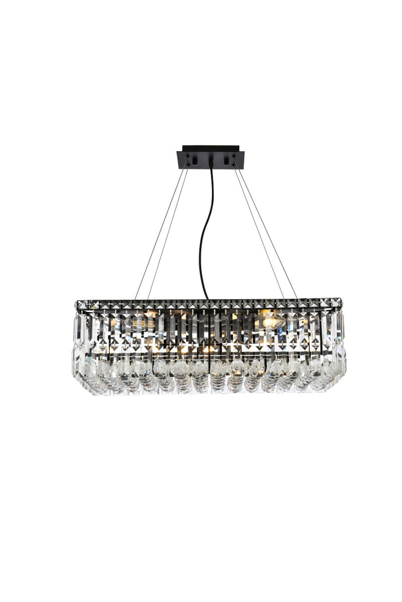 Elegant Maxime V2034D24BK/RC Chandelier Light - Black And Clear