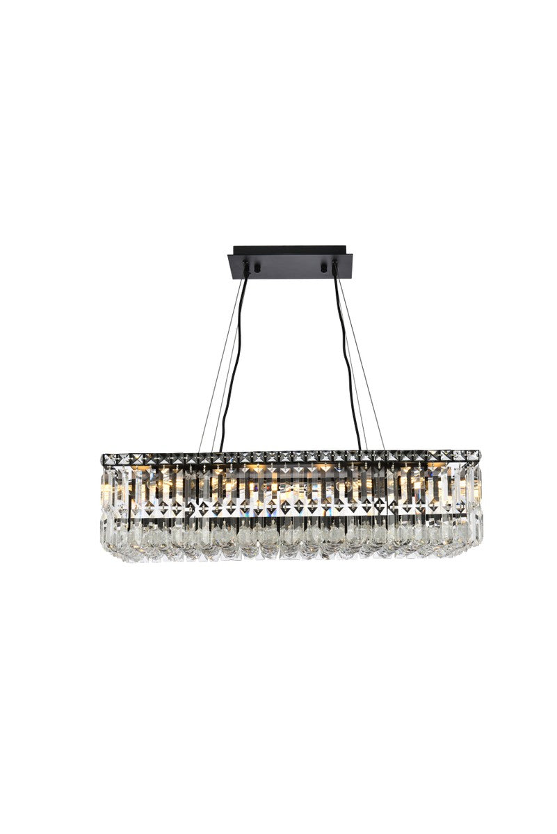 Elegant Maxime V2034D28BK/RC Pendant Light - Black And Clear