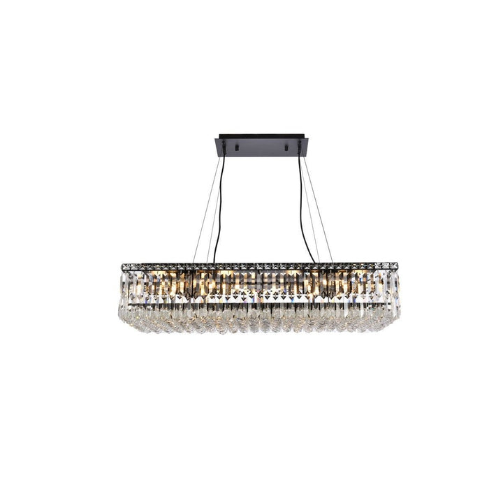 Elegant Maxime V2034D36BK/RC Pendant Light - Black And Clear