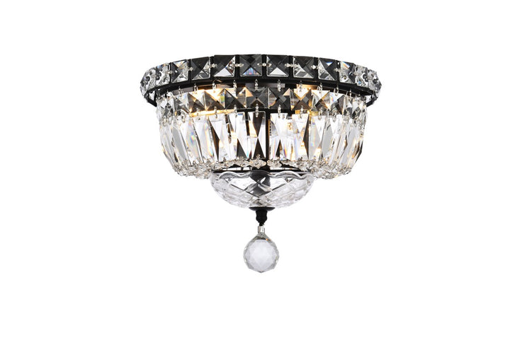 Elegant Tranquil V2528F10BK/RC Ceiling Light - Black And Clear