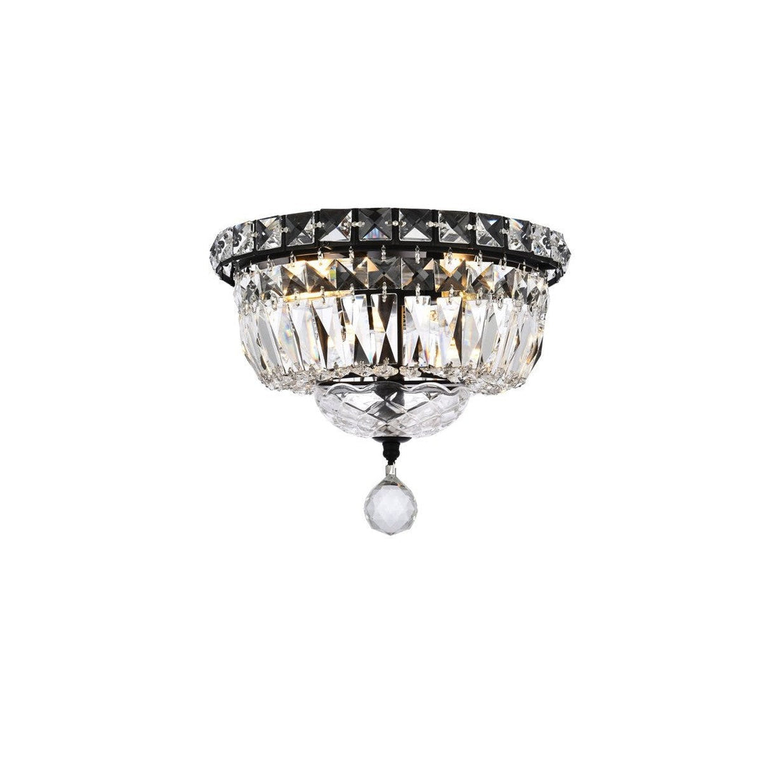 Elegant Tranquil V2528F10BK/RC Ceiling Light - Black And Clear