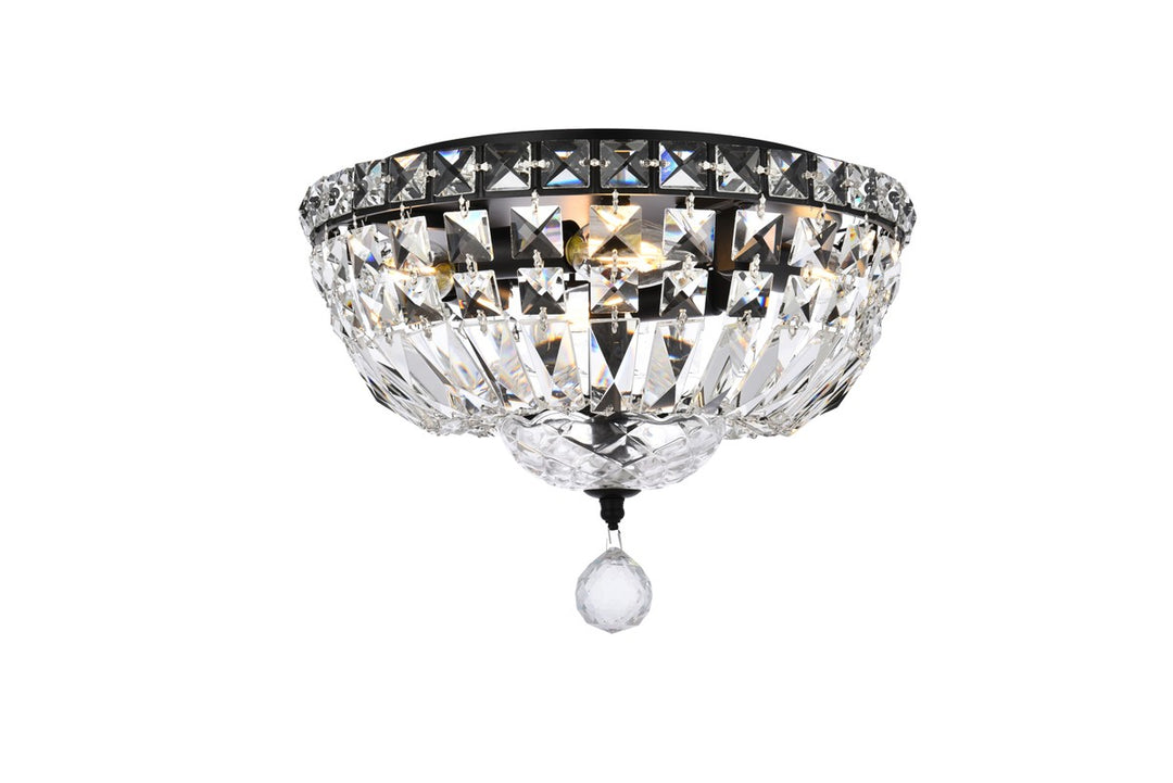 Elegant Tranquil V2528F12BK/RC Ceiling Light - Black And Clear