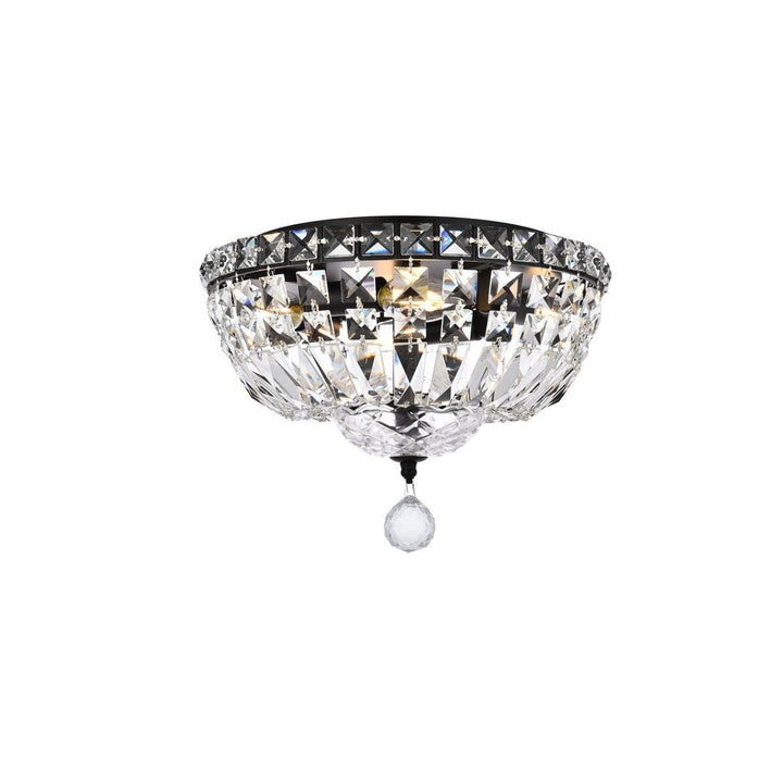 Elegant Tranquil V2528F12BK/RC Ceiling Light - Black And Clear