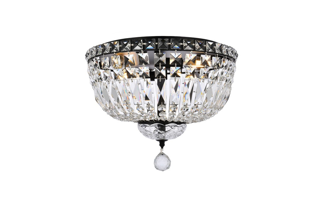 Elegant Tranquil V2528F14BK/RC Ceiling Light - Black And Clear