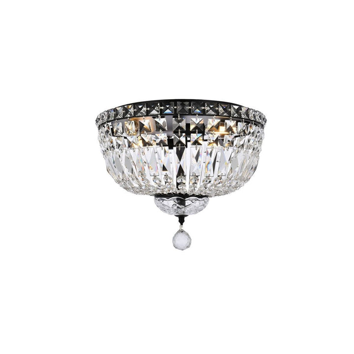 Elegant Tranquil V2528F14BK/RC Ceiling Light - Black And Clear