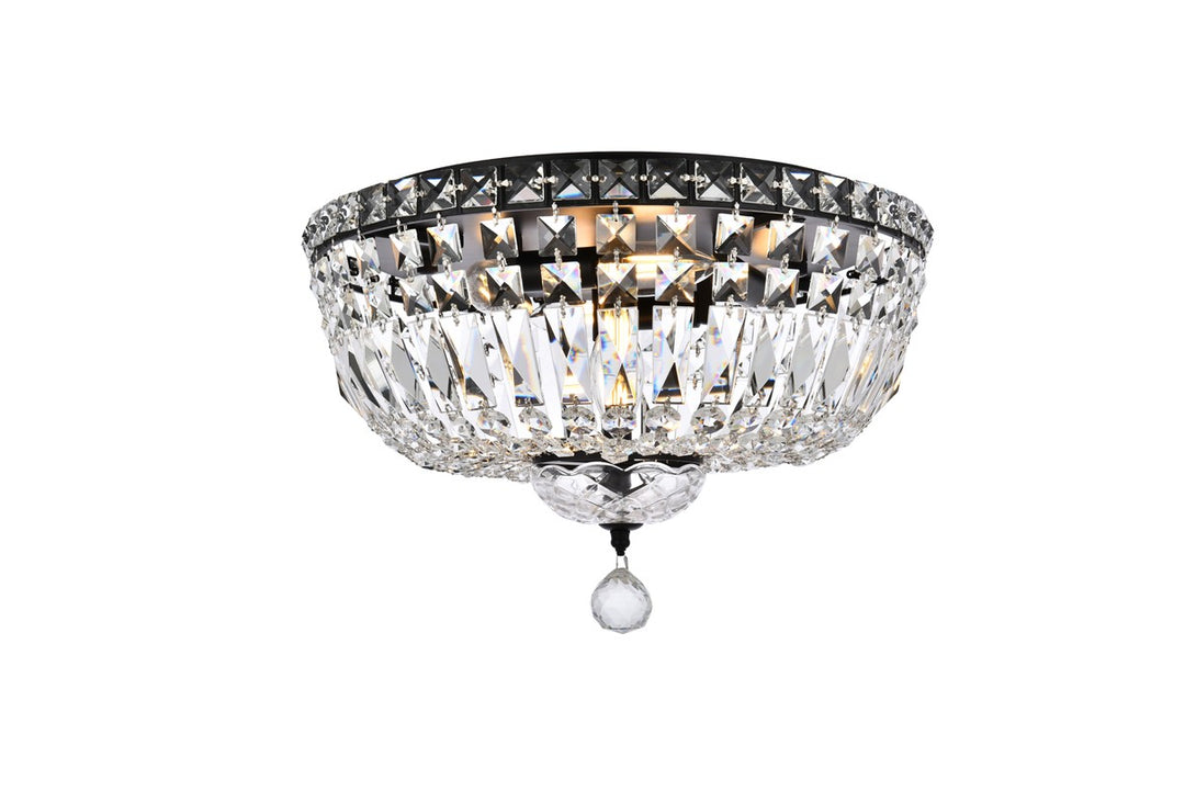 Elegant Tranquil V2528F16BK/RC Ceiling Light - Black And Clear