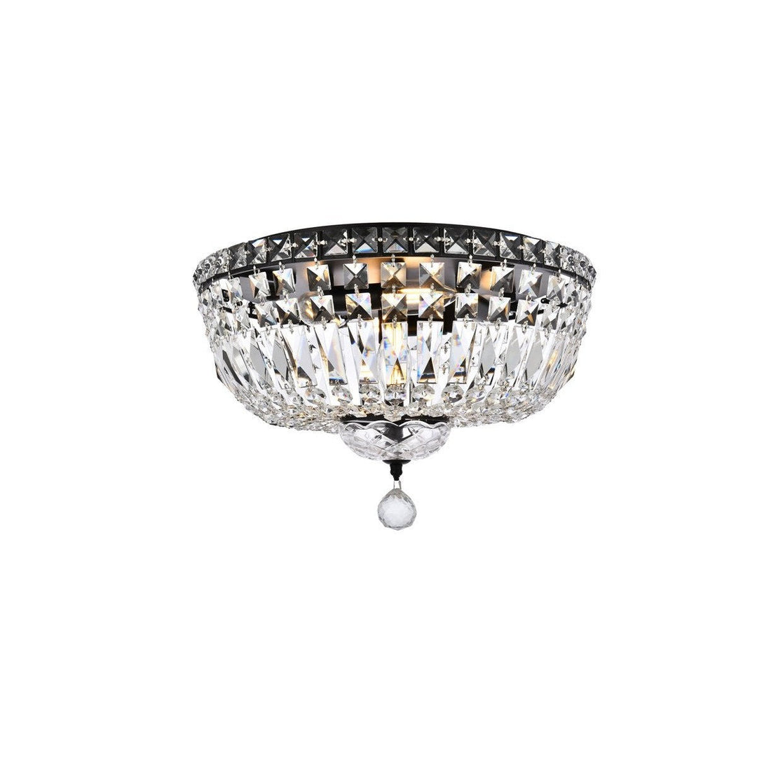 Elegant Tranquil V2528F16BK/RC Ceiling Light - Black And Clear