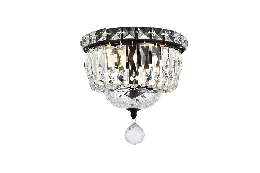 Elegant Tranquil V2528F8BK/RC Ceiling Light - Black And Clear