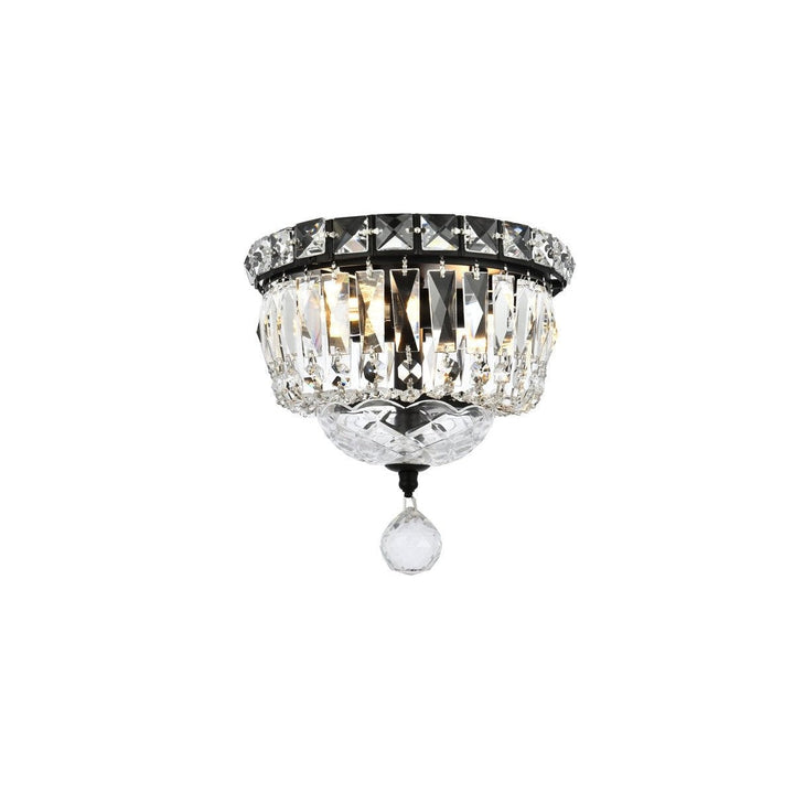 Elegant Tranquil V2528F8BK/RC Ceiling Light - Black And Clear