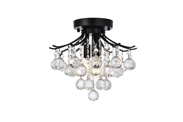 Elegant Toureg V8000F12BK/RC Ceiling Light - Black And Clear