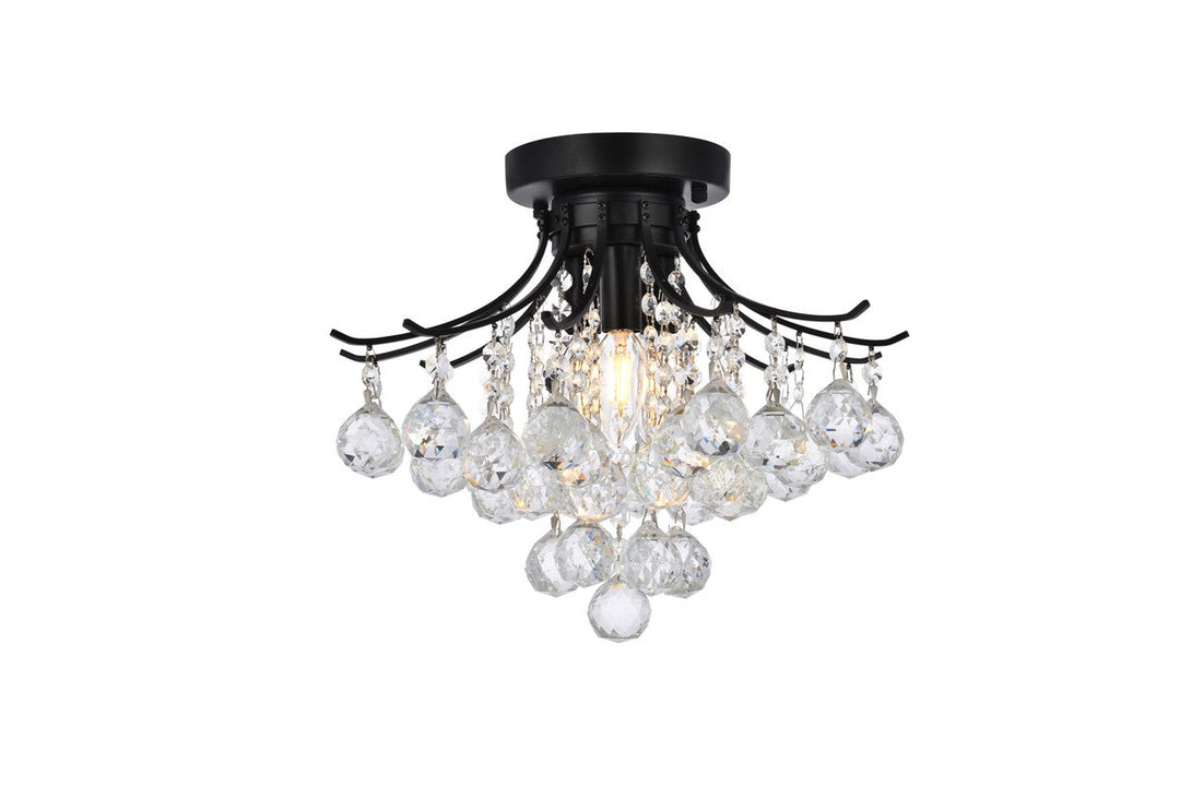 Elegant Toureg V8000F16BK/RC Ceiling Light - Black And Clear