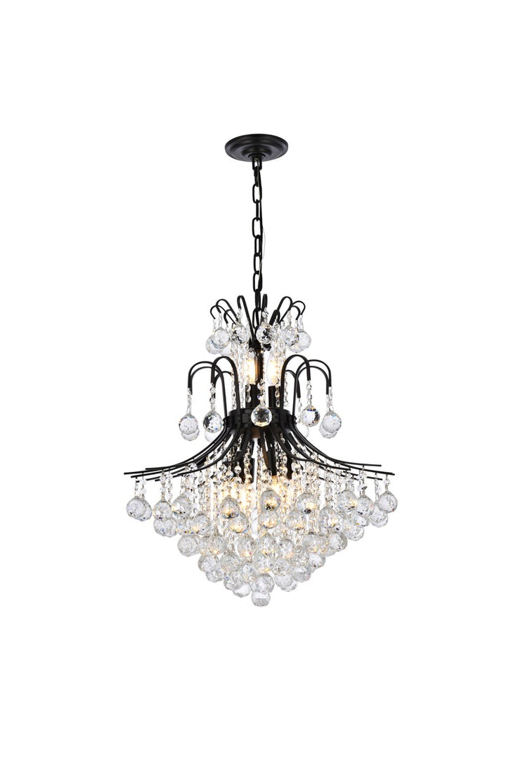 Elegant Toureg V8002D22BK/RC Chandelier Light - Black And Clear