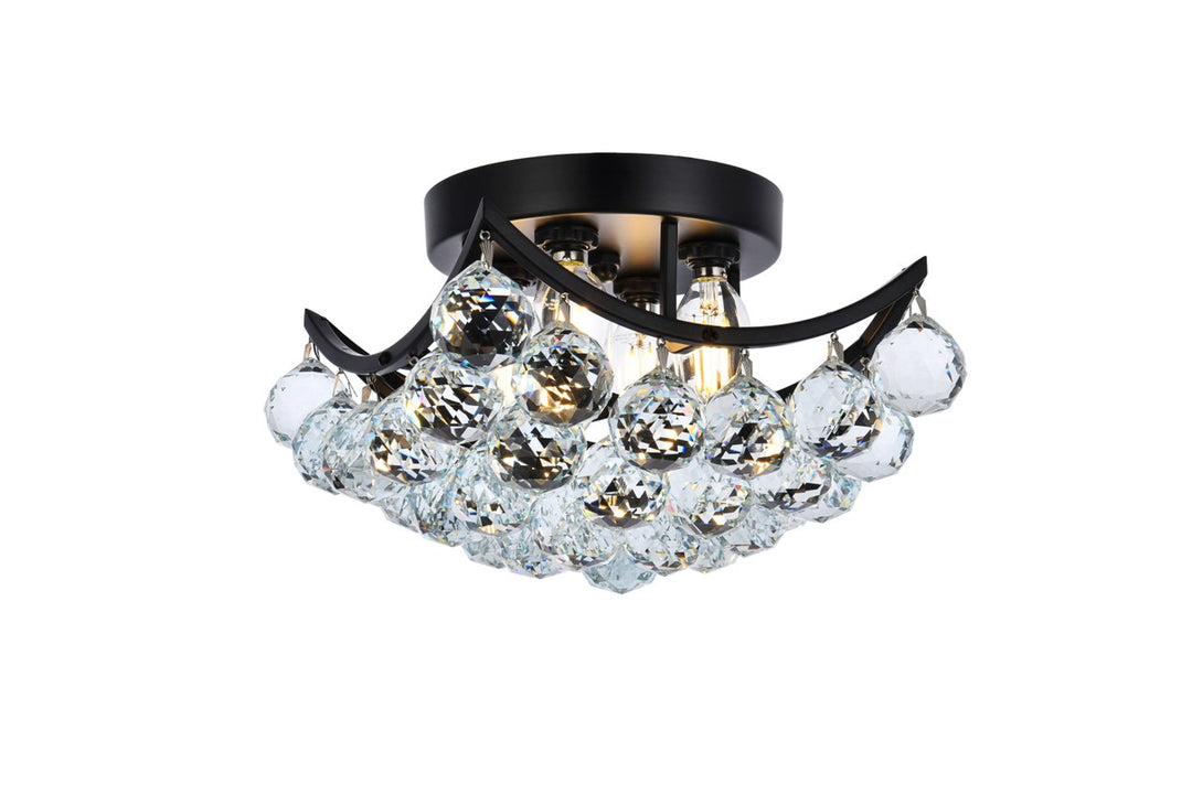 Elegant Corona V9800F10BK/RC Ceiling Light - Black And Clear