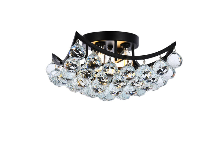 Elegant Corona V9800F12BK/RC Ceiling Light - Black And Clear