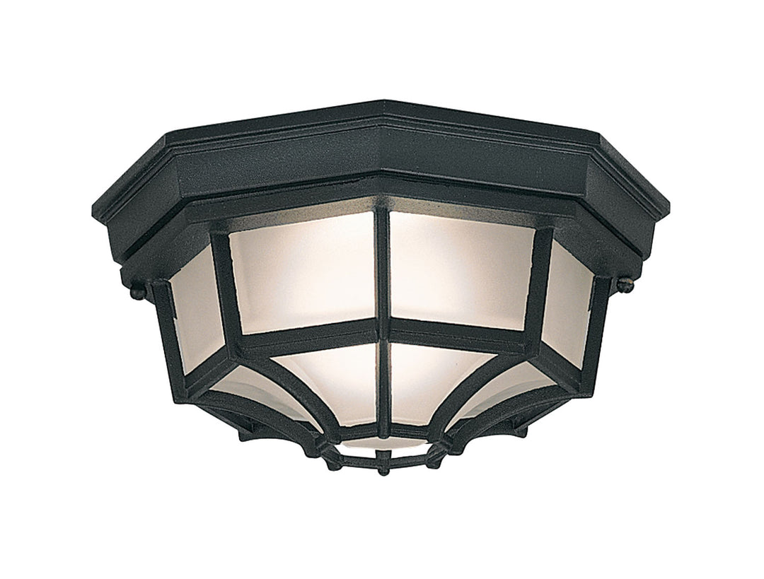 Designers Fountain 2067-BK Builder Cast Aluminum One Light Flushmount Outdoor Black