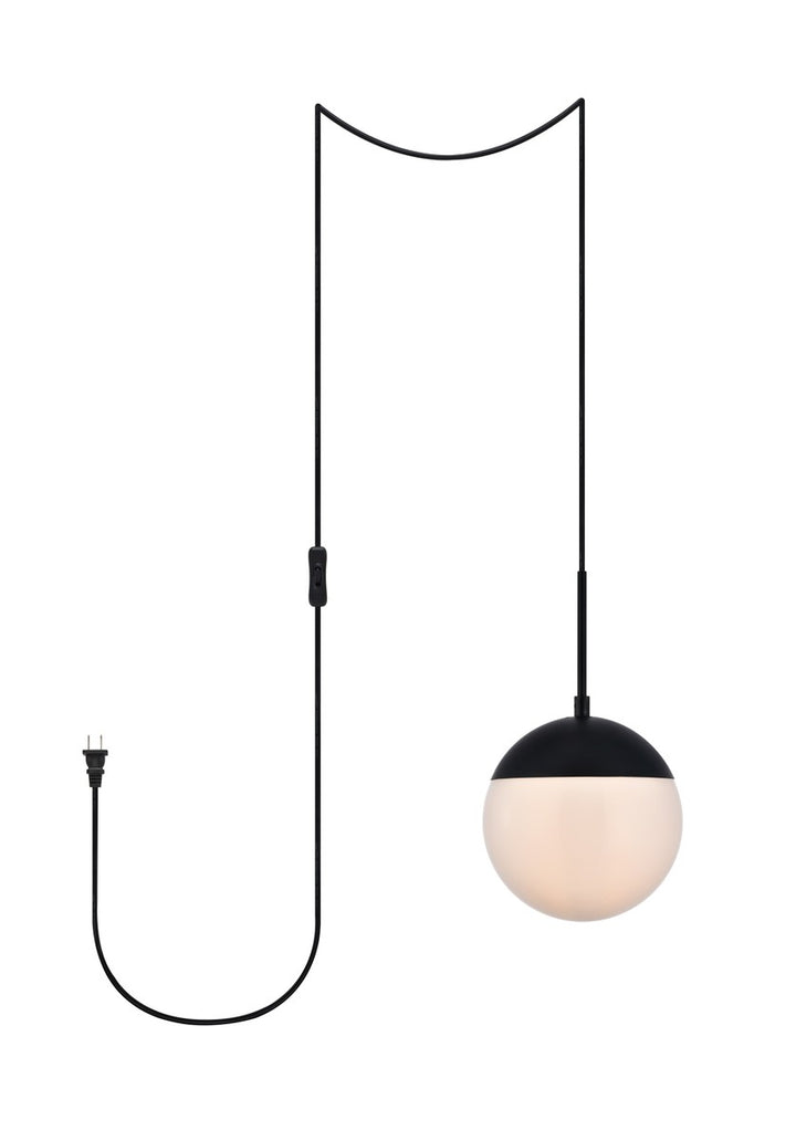 Elegant Eclipse LDPG6026BK Pendant Light - Black And Frosted White